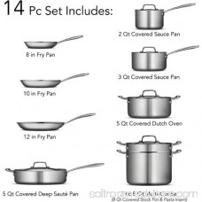 Tramontina 14-Piece Stainless Steel Tri-Ply Clad Cookware Set 552024072